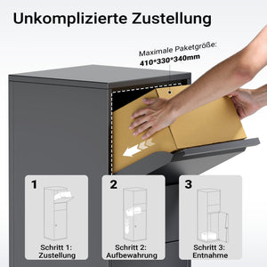 Cassetta postale portapacchi antracite per pacchi medi e piccoli Parcel box