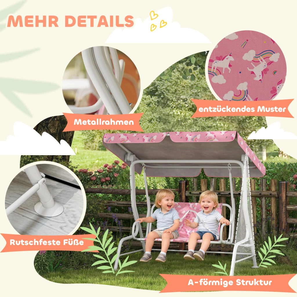 Sedia a dondolo per bambini ¨C zephmum ¨C Rosa, tessuto, 60 kg