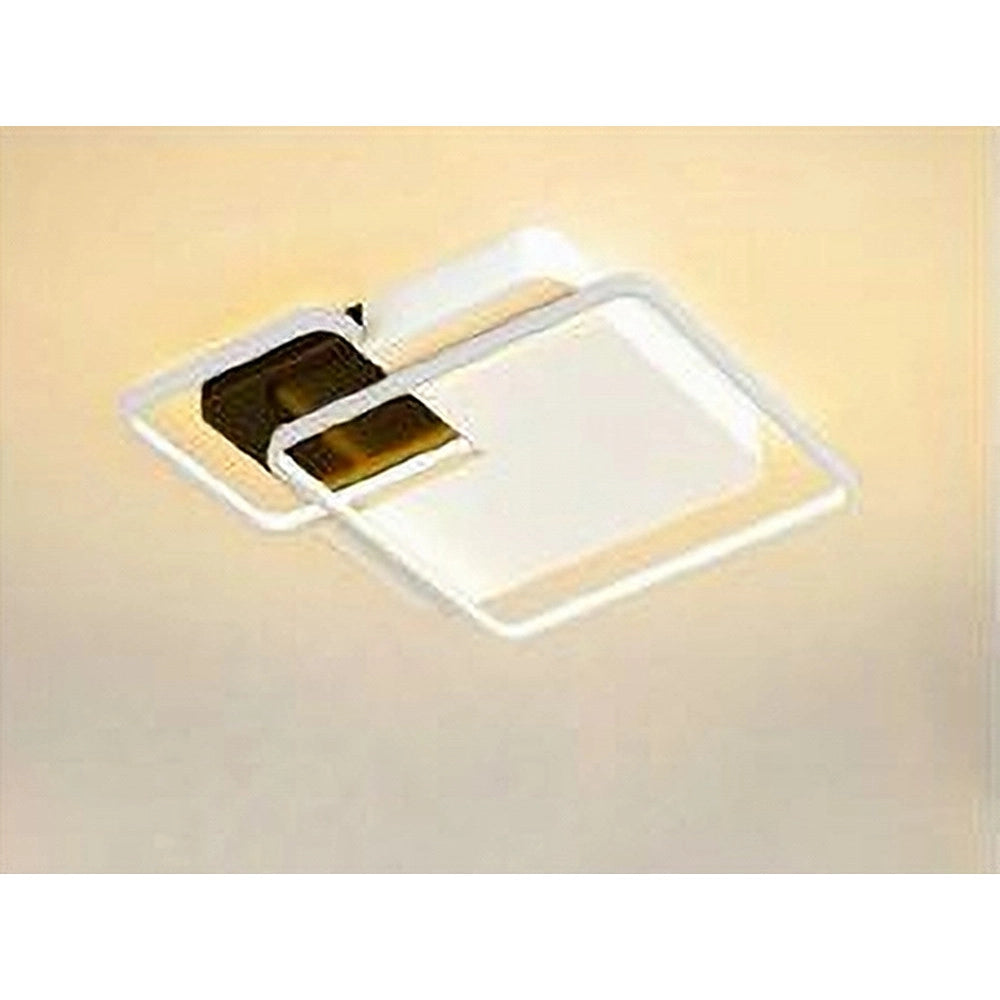 Trade Shop - Plafoniera Led 35w 3 Quadrati Bianco Nero Lampadario Soffitto Luce Naturale 70814 -