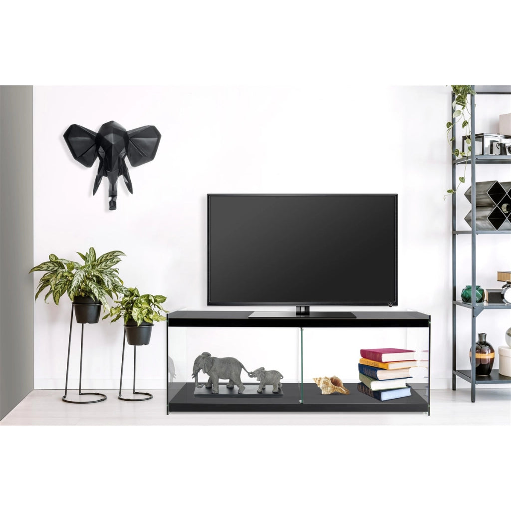 Mobile Porta TV Elementary in Vetro e MDF Nero
