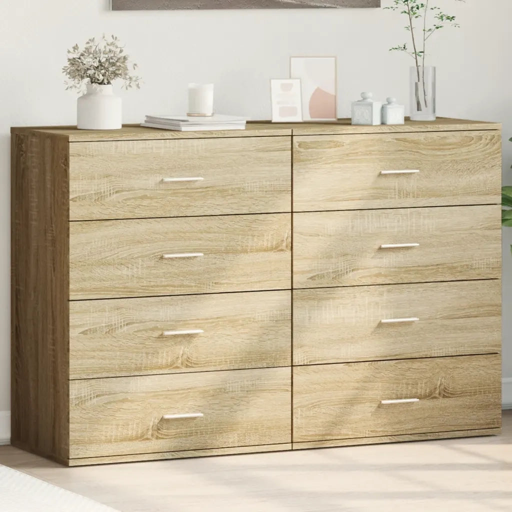 Credenze 2 pz | Madia | Buffet da pranzo | Armadio da pranzo Rovere Sonoma 60x39x80 cm in Legno Multistrato