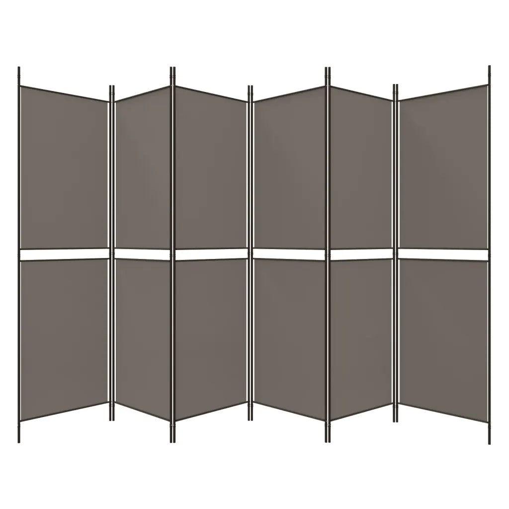 Divisorio a 6 Pannelli Antracite 300x220 cm Tessuto 350256