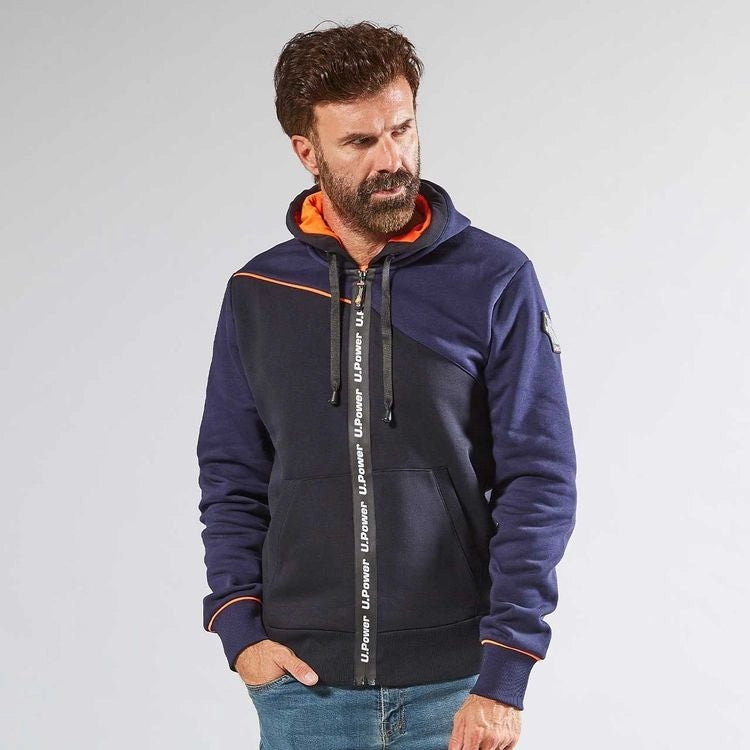 Felpa Full Zip con Cappuccio Jupiter Upower Deep Blue L