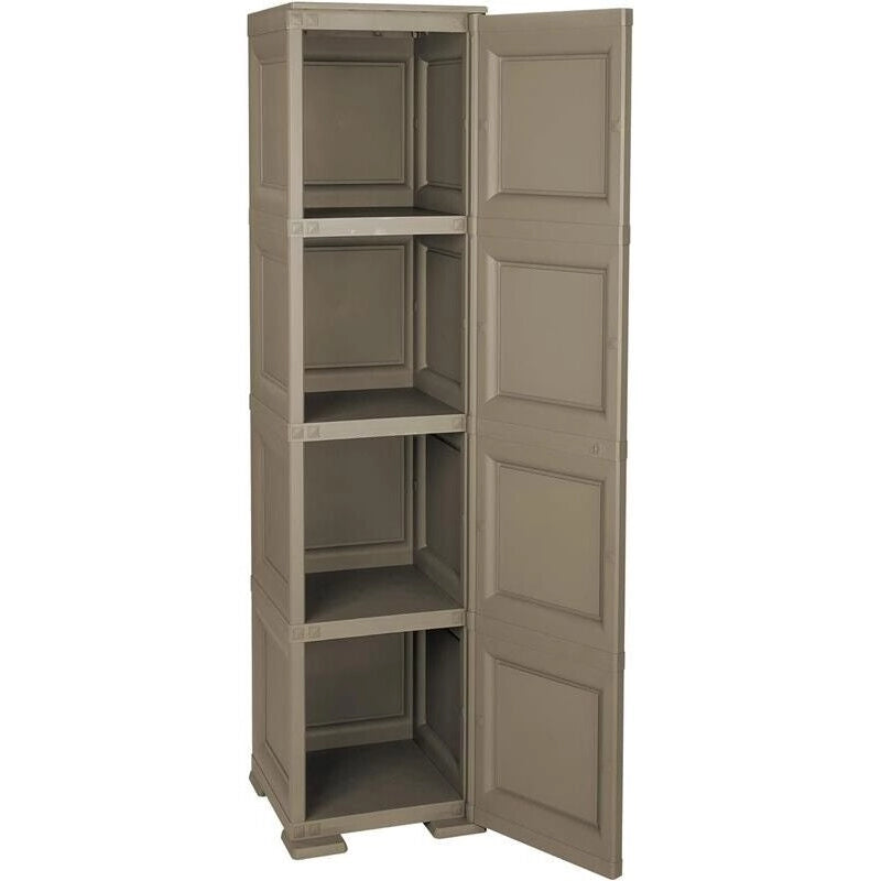 ARMADIO A COLONNA CON 4 RIPIANI E 1 ANTA LISCIA TOUPE DIMENSIONI 40X43X164H CM