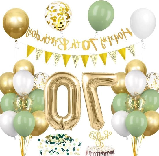 Decorazione per Compleanno 70 anni - Verde e Oro per Festa di Compleanno dei 70 Anni 

Modello: 
Specifica: 
Codice prodotto: