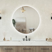 Specchio bagno Tondo 50cm Retroilluminato Con Led, Antiappannamento + 3 Luci