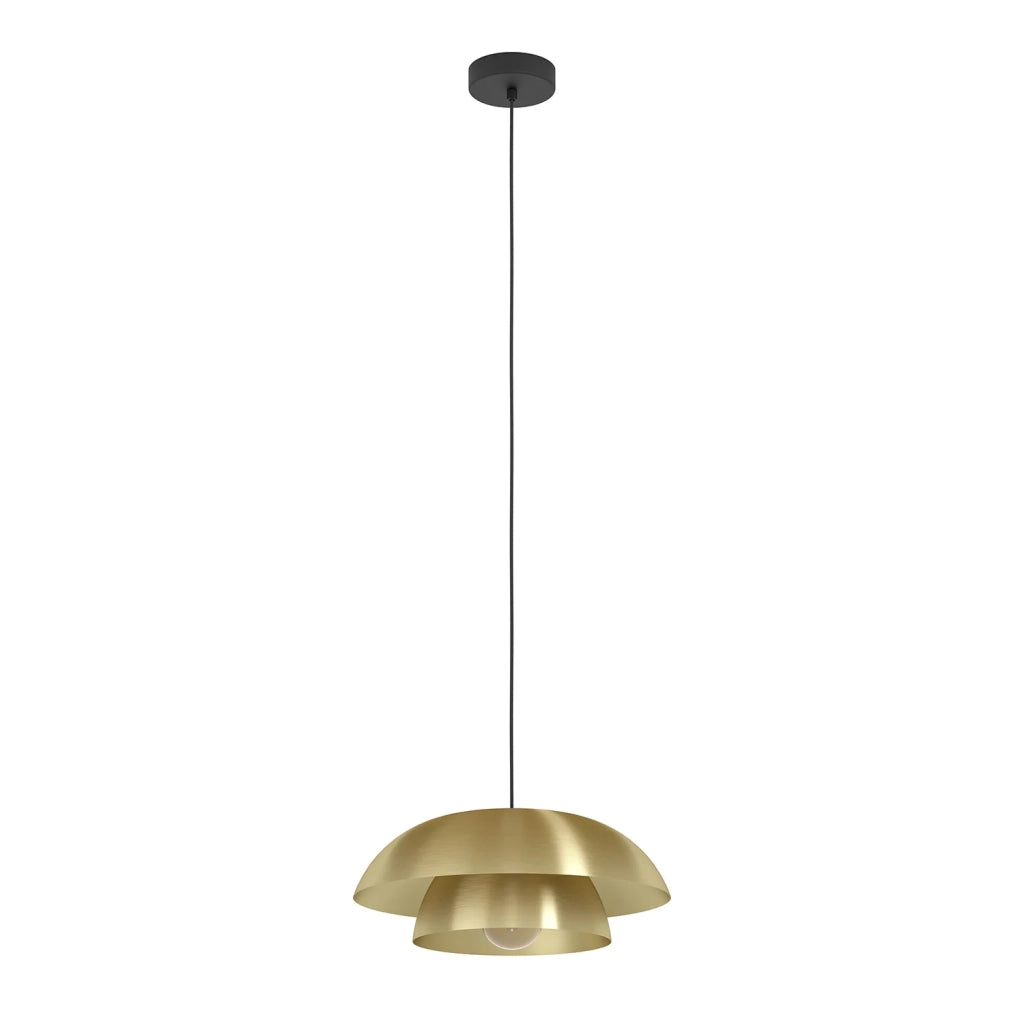 Lampadario A Sospensione Moderno Cenciara Acciaio Nero Ottone 1 Luce E27