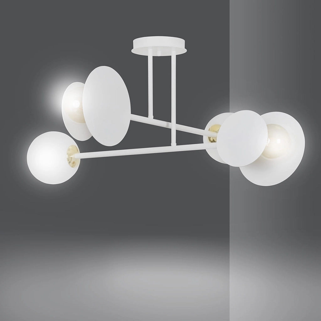 Emibig Minerva plafoniera bianca 4xE27 metallo 80 cm