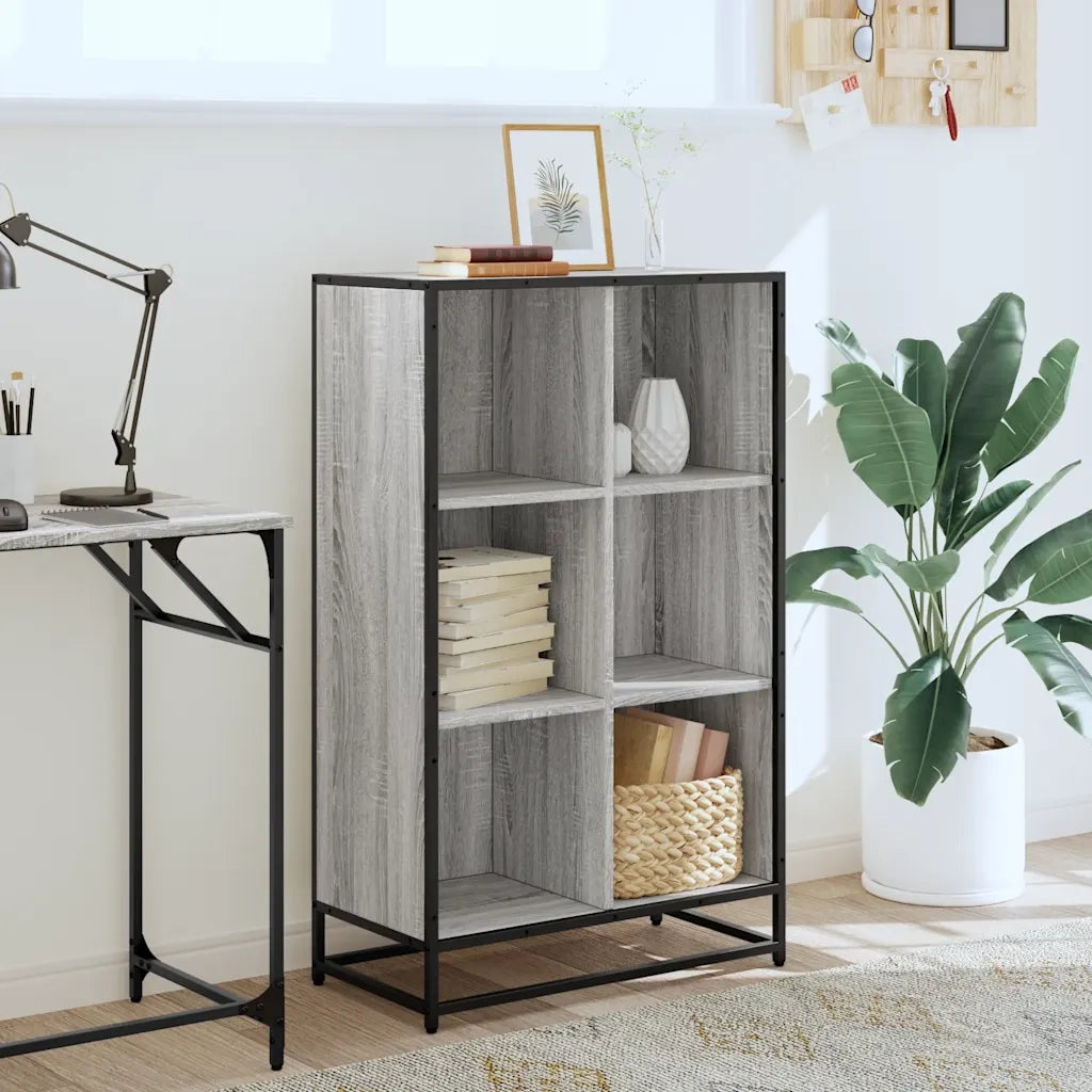 Libreria Grigio Sonoma 65,5x33x107,5 cm in Legno Multistrato 849162