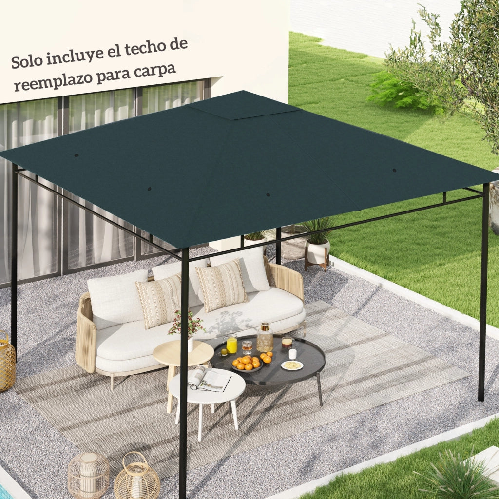 Tetto di Ricambio 300x300 cm per Gazebo ¨C zephmum ¨C Grigio