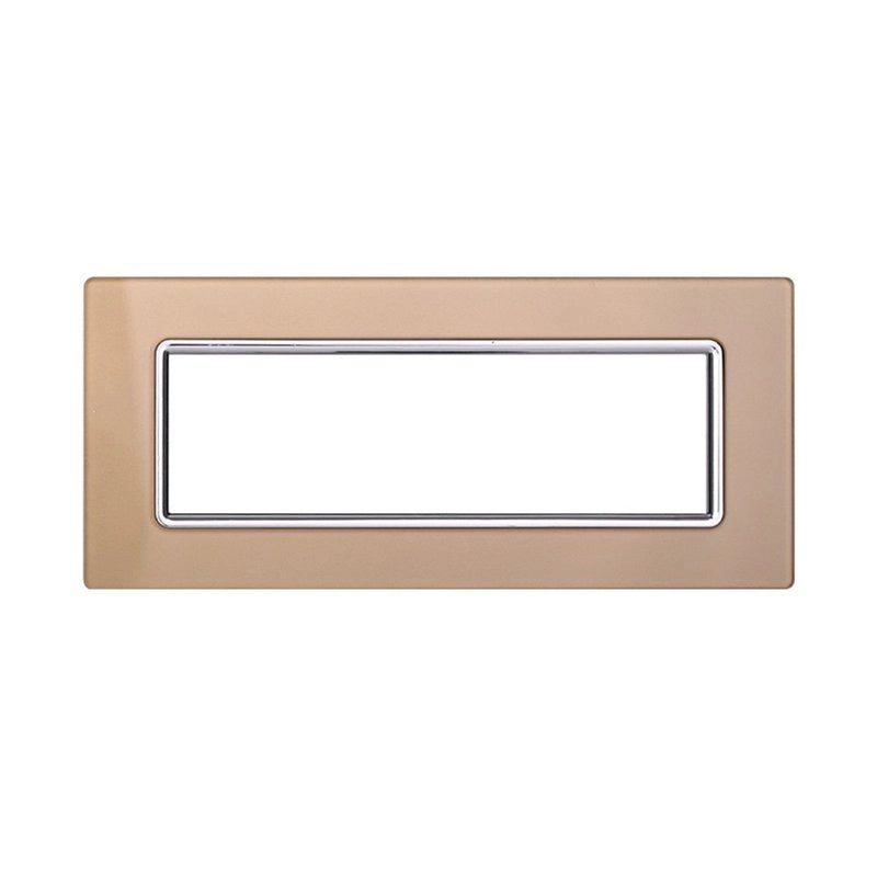 Placca In Vetro Serie Starlight 7P Colore Oro Compatibile Con Vimar Plana