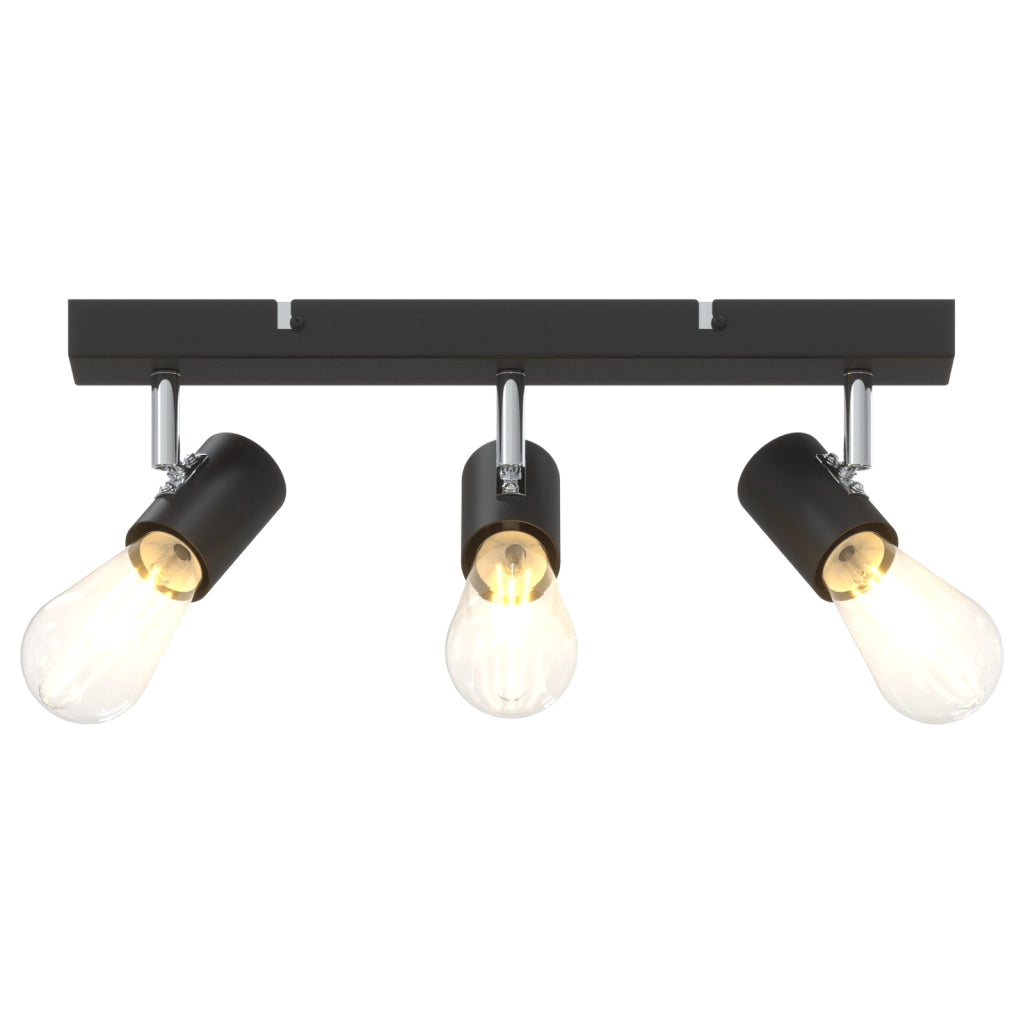 Faretto da soffitto a 3 vie regolabile nero E27