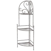 Set di 2 Scaffali Angolare 3 Ripiani Jude 49x36x122 Metallo Grigio Anticato