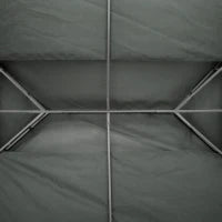 Copertura per Gazebo 4x3 m a 2 Livelli in Poliestere con Cinghie e 10 Fori di Drenaggio, Grigio Scuro