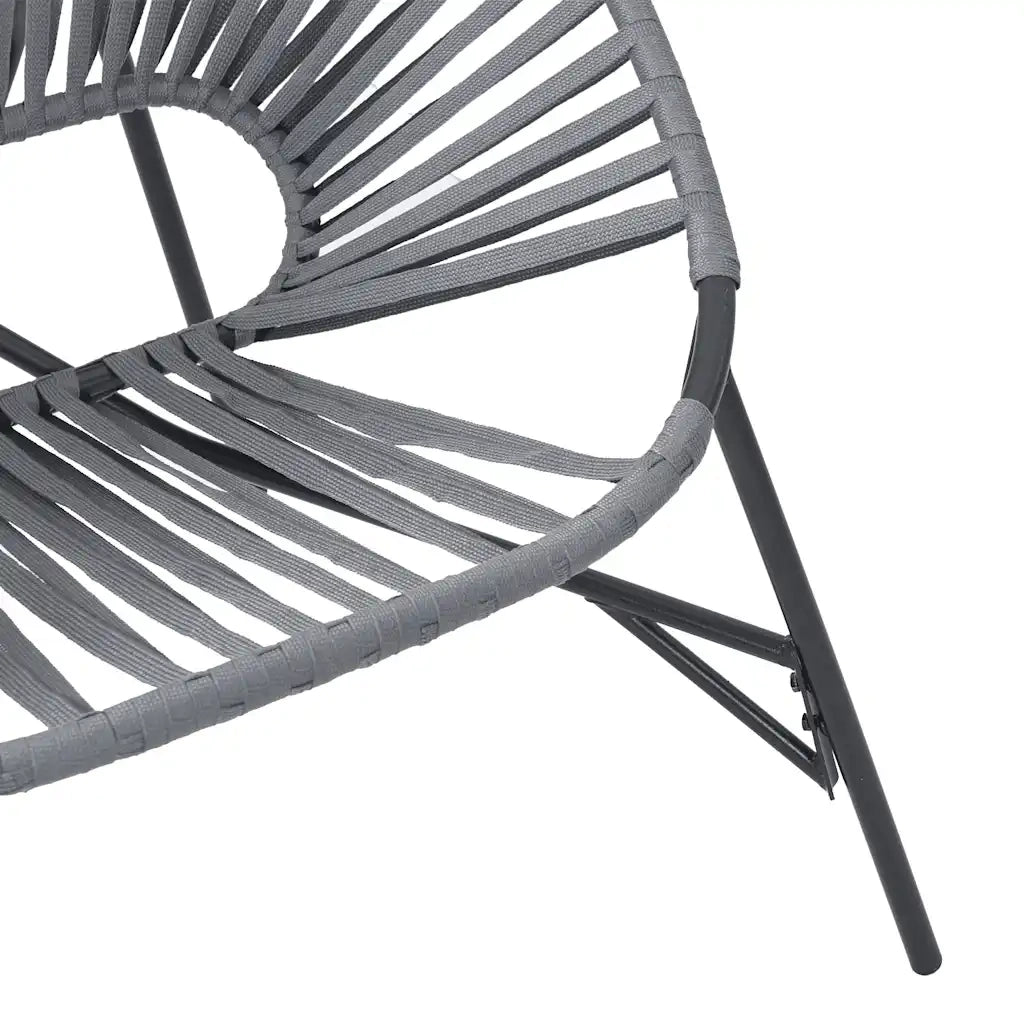 Sedia da Uovo da Giardino | Sedie da Esterno in Polyrattan Nero e Grigio Chiaro