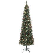 Albero di Natale Artificiale 230 cm con Luci LED 761 Rami Pigne Bacche e Base ¨C Xylo ¨C Verde