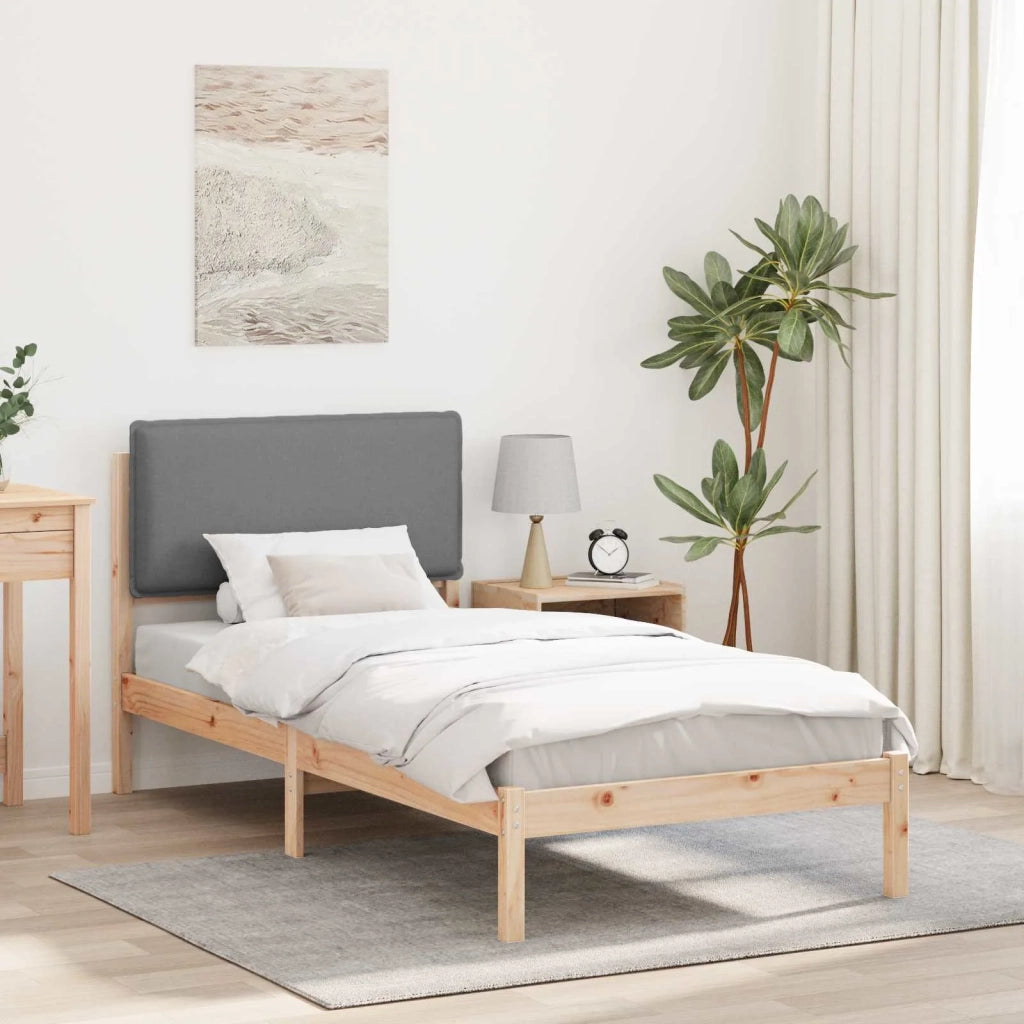 Letto con Testiera Rivestita Grigio chiaro 90 x 200 cm 877864