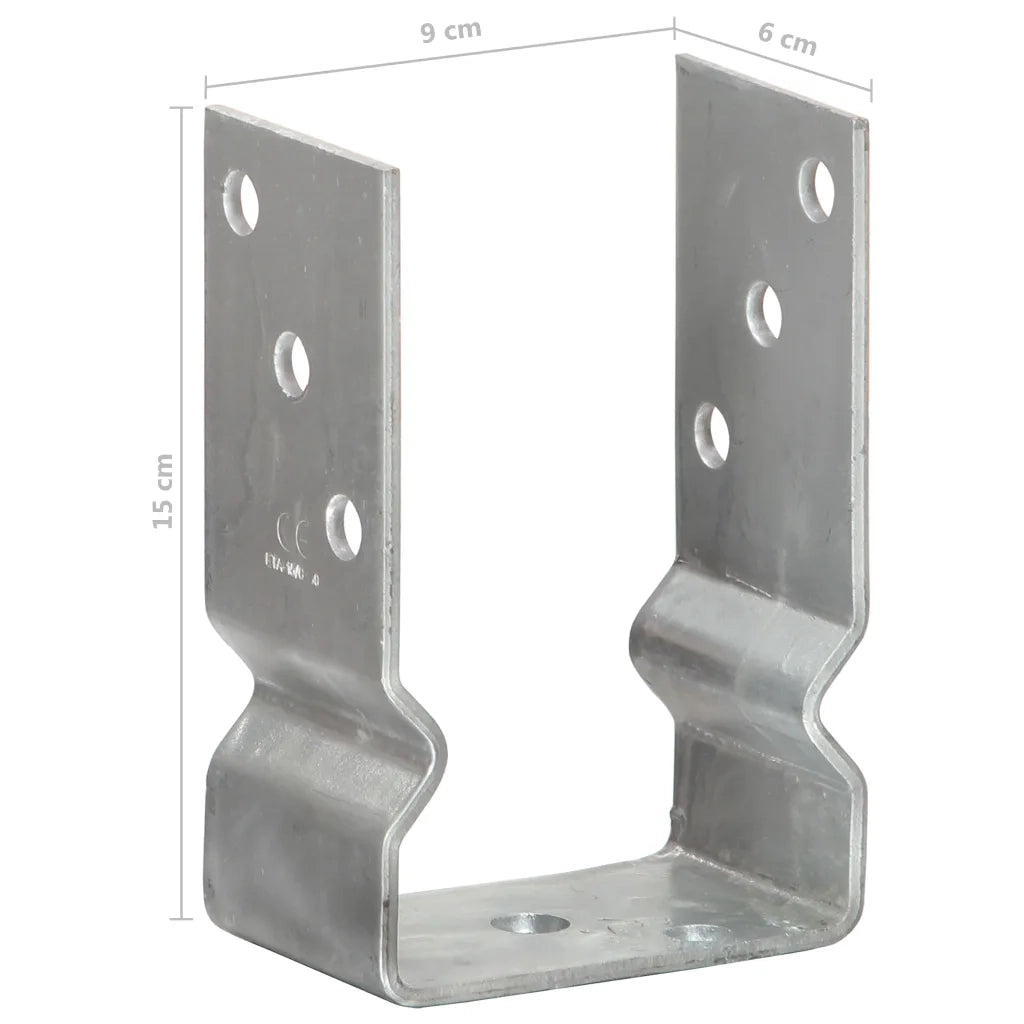 Picchetti per Recinzione 12 pz Argento 9x6x15cm Acciaio Zincato