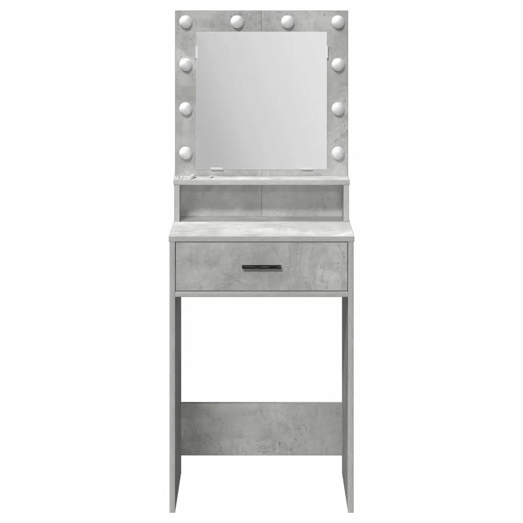 Tavolo da Trucco con cassetto Grigio cemento 50 x 41 x 135 cm 865094
