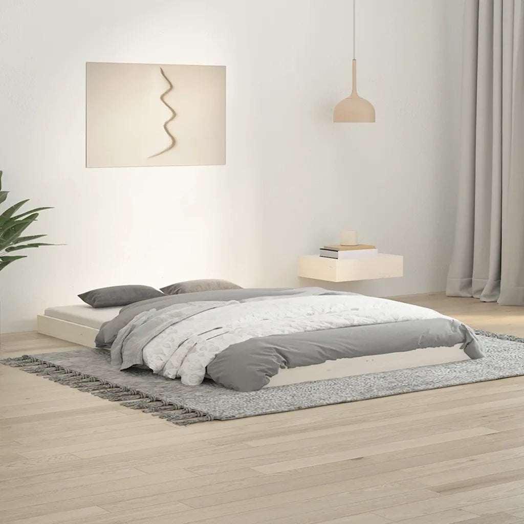 Letto matrimoniale | Letto per adulti | Letto senza Materasso Bianco 120x190 cm Legno Massello di Pino