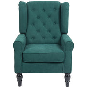 Poltrona capitonnata con braccioli e gambe in legno ¨C zephmum ¨C verde 74x86x102 cm
