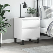 Comodino-Tavolino da notte Bianco 40x35x50 cm in Legno Multistrato 471750