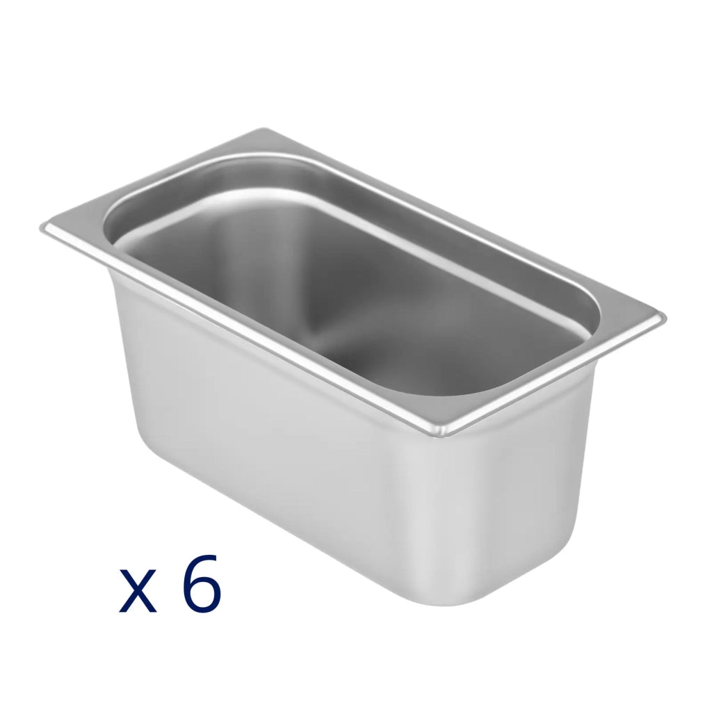Bagnomaria professionale con 6 bacinelle GN 1/3 acciaio inox argento 14_0008286