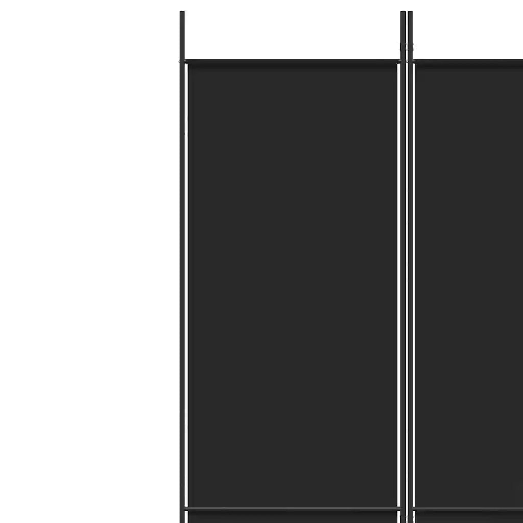 Divisorio Ambienti | Divider per stanze | Paravento 5 Pannelli Nero 250x220 cm Tessuto
