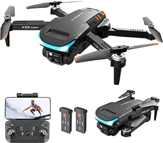 Drone con camera per adulti 1080P HD FPV, drone per principianti con funzione di mantenimento dell'altezza, atterraggio con un solo tasto, evitamento di ostacoli, regolazione della velocità, modalità headless, capriole 3D, 2 batterie
