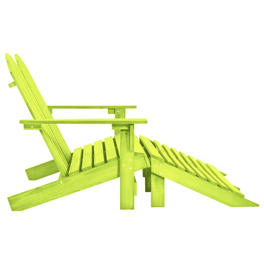 Sedia 2 Posti Adirondack con Ottomana in Abete Massello Verde cod mxl 21470