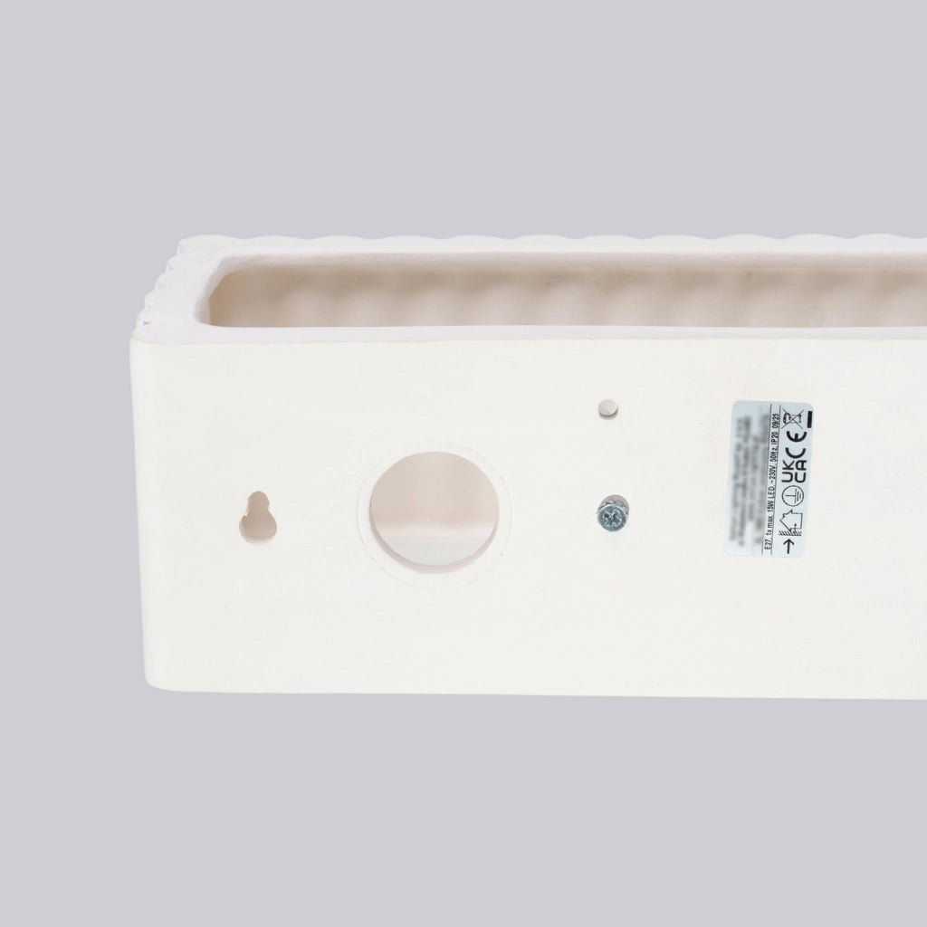 Applique ceramica bianca rigata su-giù E27 SULKIO Pure Lume
