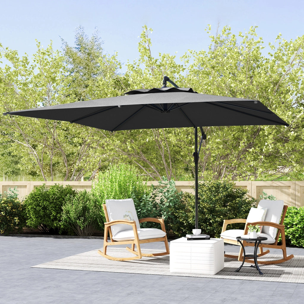 Parasole quadrato inclinabile 3x3 m ¨C zephmum ¨C grigio scuro