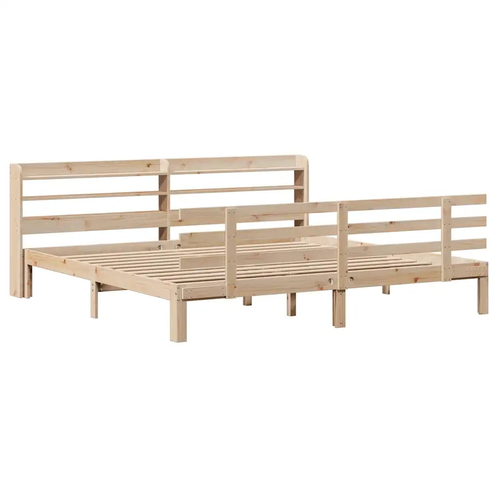 Giroletto con Testiera 200x200 cm in Legno Massello di Pino 3306861