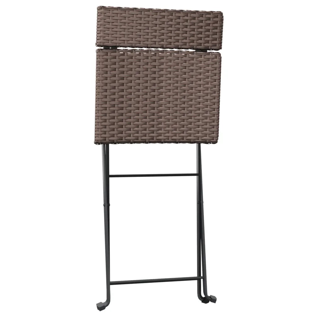 Sedie Pieghevoli da Bistr¨° 2 pz | Sedie da Esterno Marroni Polyrattan e Acciaio