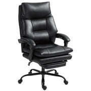 Sedia da Ufficio Presidenziale 65x76x113-121 cm Reclinabile fino a 135° in Pelle PU Nero