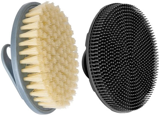 Scrubbe da corpo in silicone morbido per l'igiene alimentare, spazzola da doccia, spazzola per la pulizia delle mani con spazzola da doccia in PP per l'esfoliazione e il trattamento della cellulite