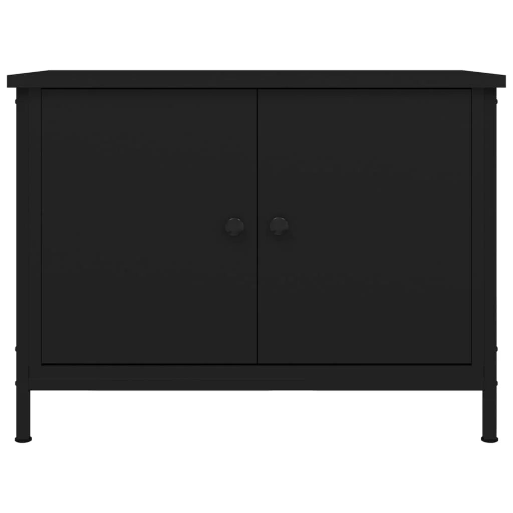 Mobile TV multimediale scaffale TV credenza mobile TV per sala da pranzo soggiorno camera da letto con ante 60 x 35 x 45 cm legno ingegnerizzato nero 02_0026895