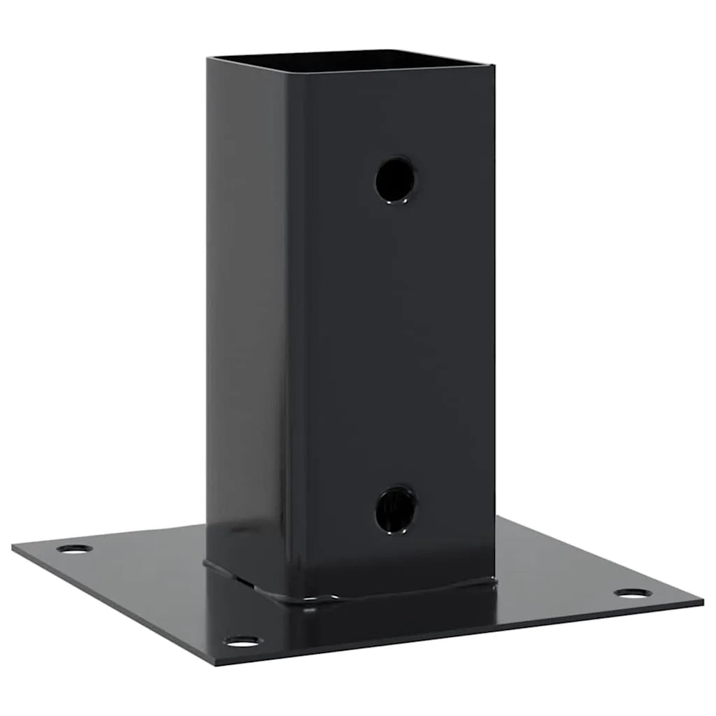 Basi per Pali Quadrati 4 pz 61x61 mm Acciaio Verniciato Polvere