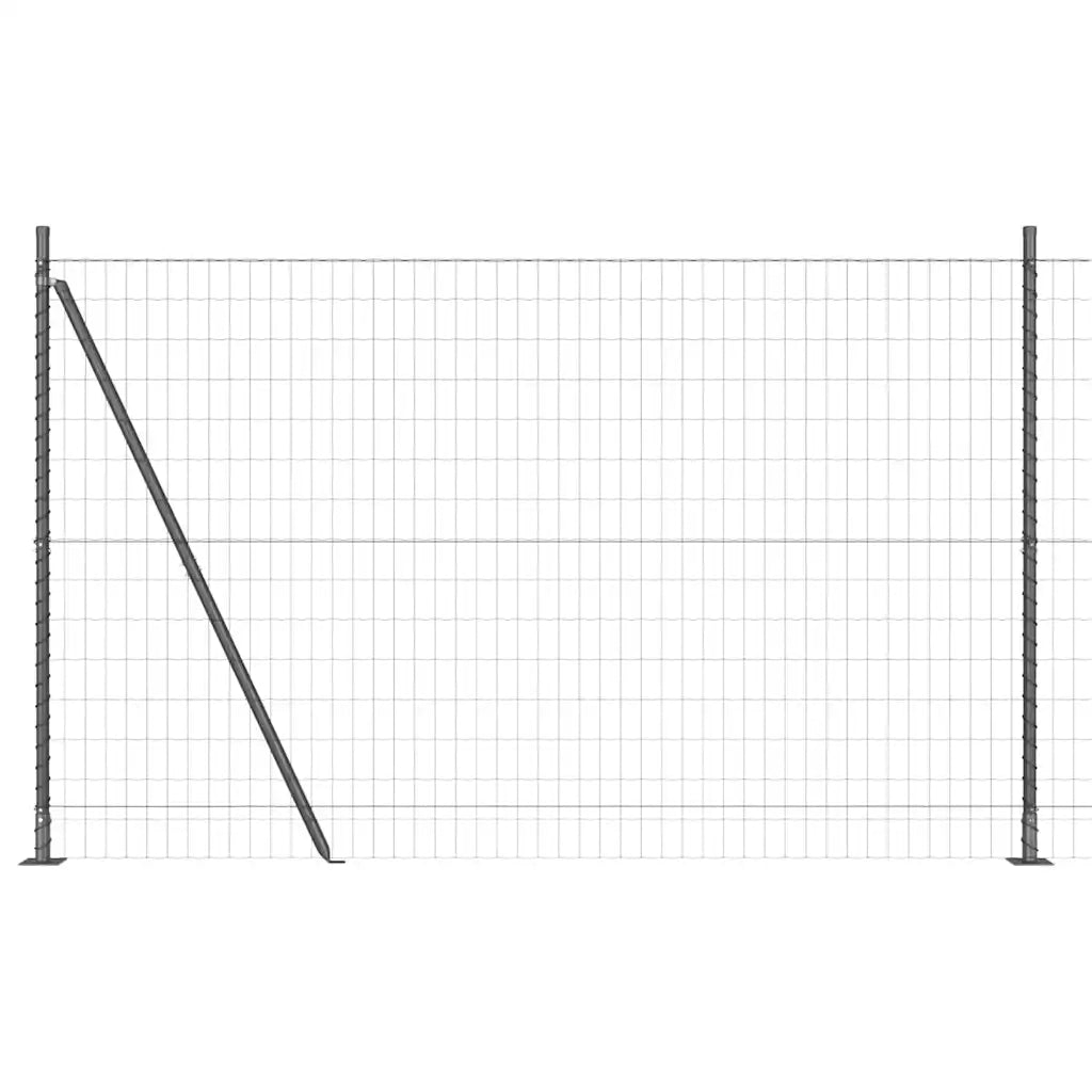 Recinzione con Posto Grigio 1,6 x 10 m Acciaio e PVC
