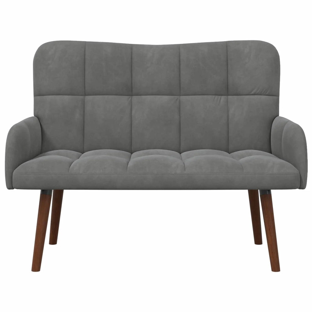 Sofa a Due Posti Grigio scuro 115 x 61 x 87 cm Velluto