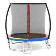 Trampolino da esterno 244 x 240 x 60 cm con rete di sicurezza e scala antiruggine multicolore in acciaio zincato 20_0014505