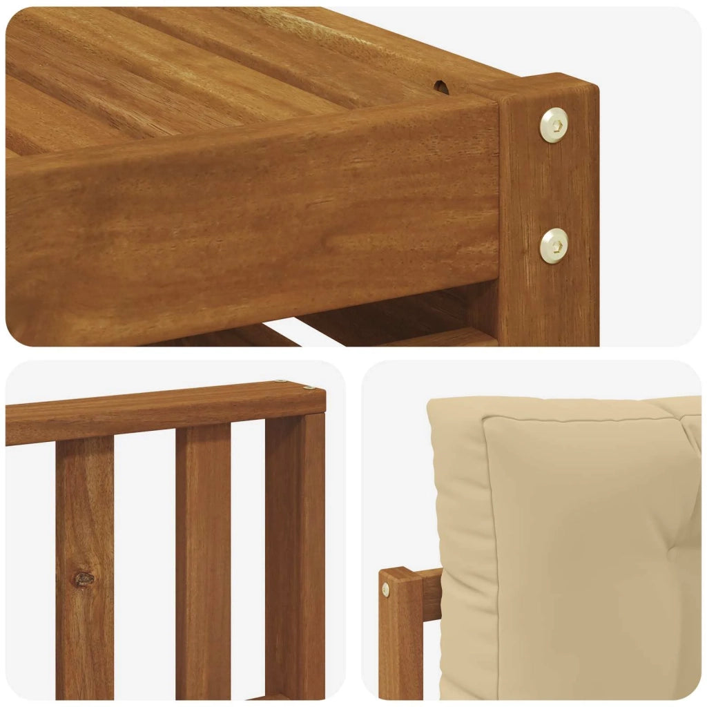 Set di divani da esterno con cuscino 9 pcs Naturale e Beige 3373973