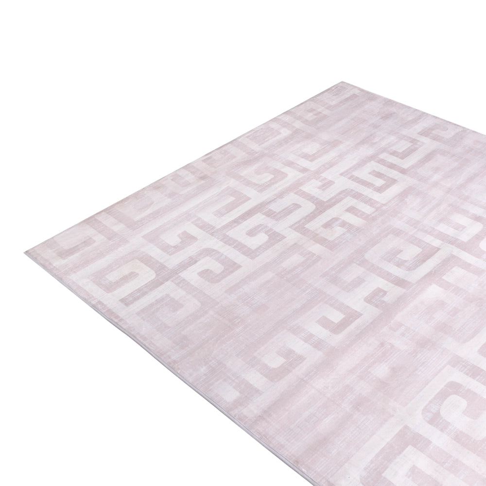 Tappeto Beige Tessuto 160 x 230 cm Motivo geometrico moderno Soggiorno Camera da letto Per riscaldamento a pavimento Fondo antiscivolo