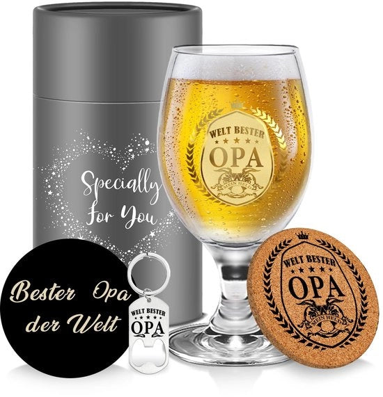 Calice personalizzato da 400 ml - Ideale per regali - Resistentente al lavastoviglie - Speciale scatola di regalo - Materiale di alta qualità - Calice da birra personalizzato