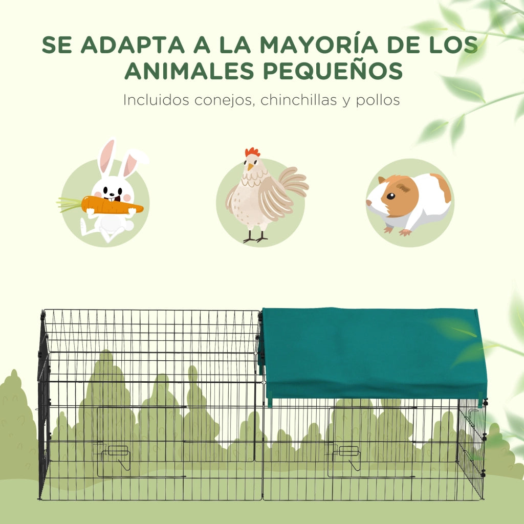 Gabbia per Animali Domestici ¨C zephmum ¨C Verde Acciaio 185x75x75 cm