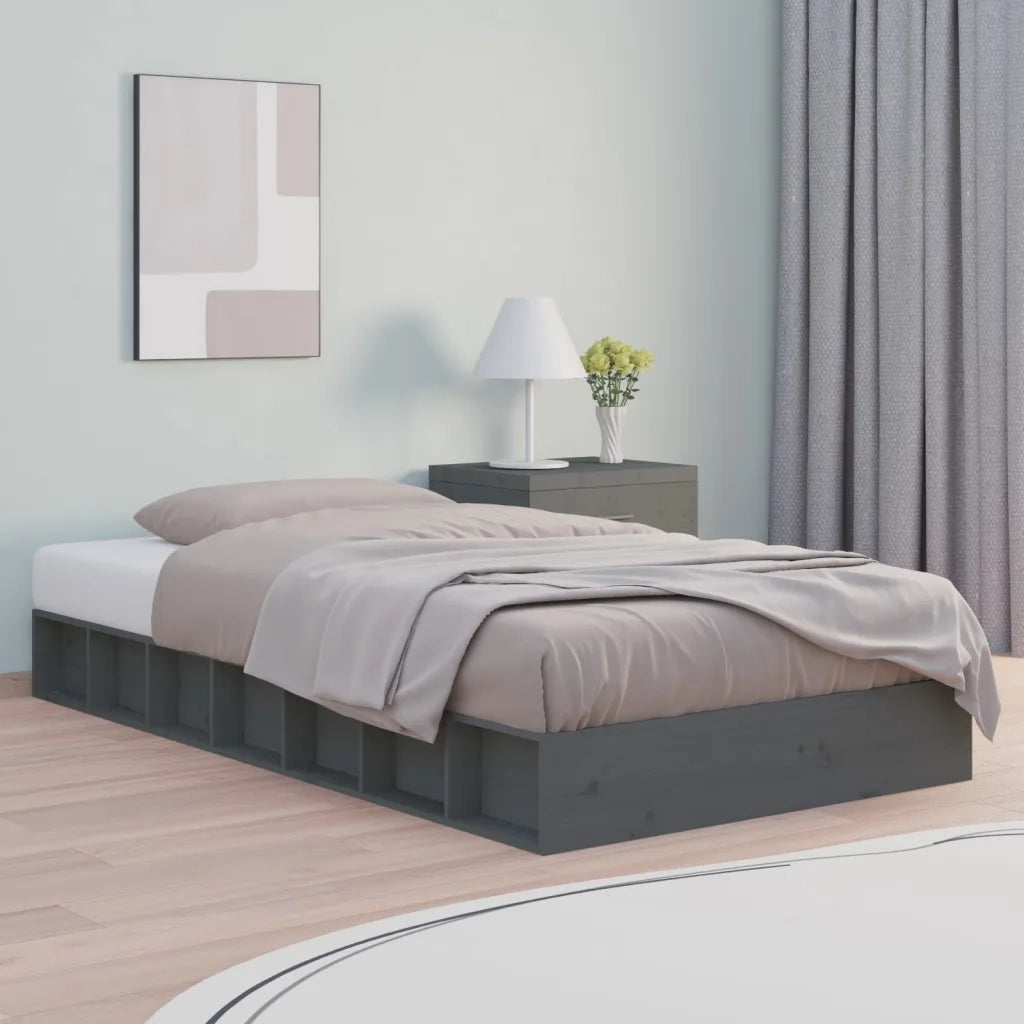 Giroletto Grigio 135x190 cm Double in legno Massello 820713
