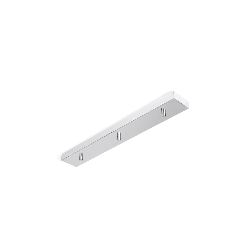 Rosone Multicavo 3 Fori In Metallo Cromo Spazzolato L60Cm