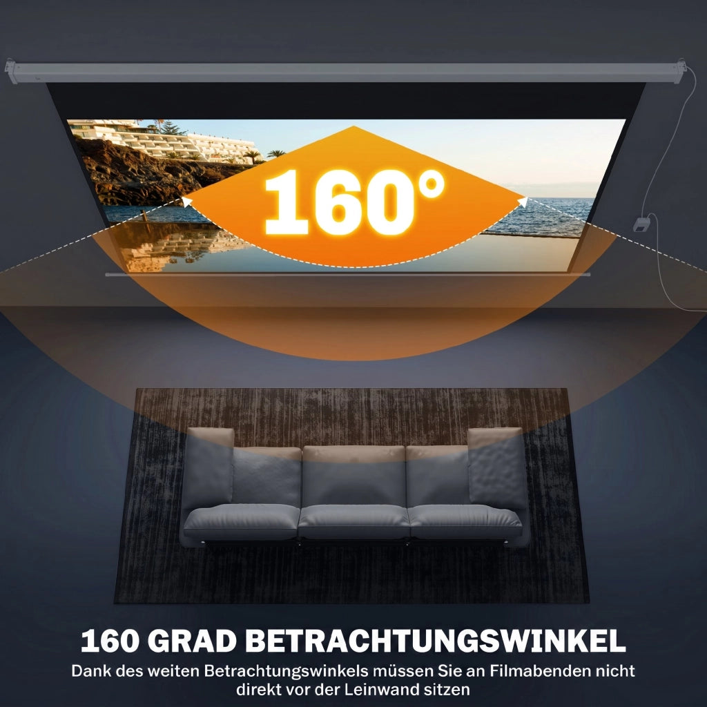 Schermo per Proiettore Elettrico 120' 293x193cm ¨C Xylo ¨C 16:9 4K HD Bianco con Telecomando