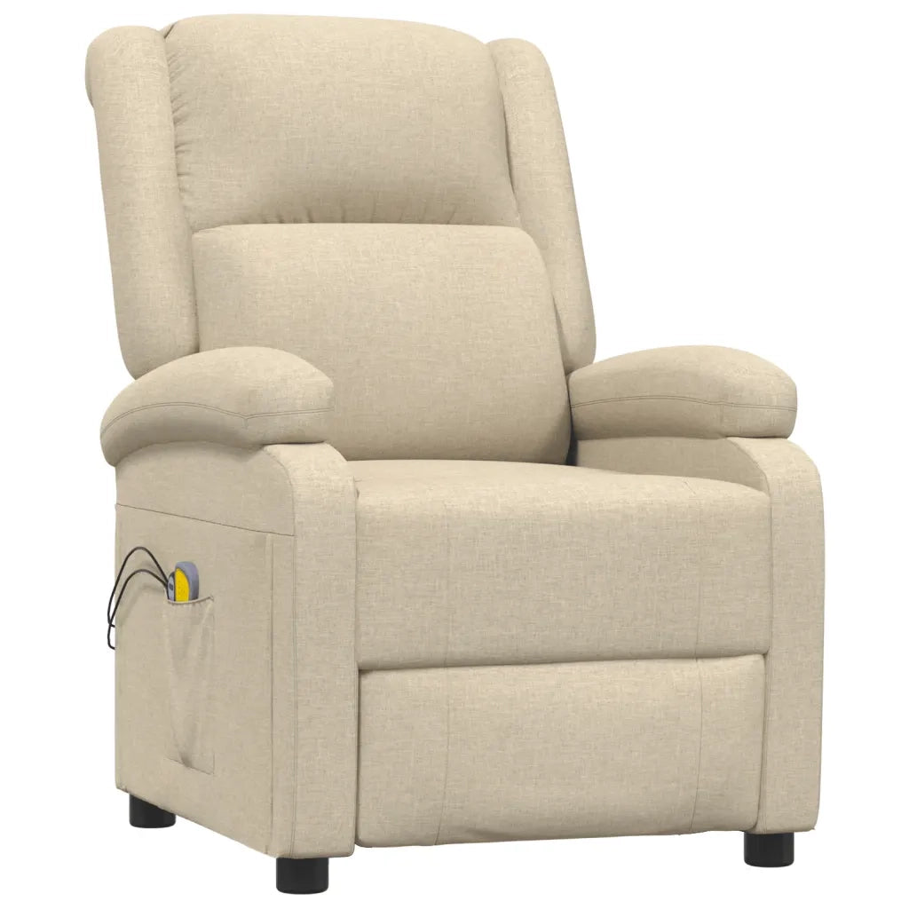 Poltrona Massaggiante Elettrica Crema in Tessuto 3073730