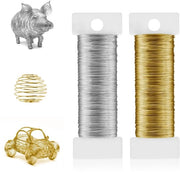 Fascia di fiori 0,3 mm - Argento/Oro - Sierdraad - Attività di ricamo - Fiori/Decorazioni natalizie - 100 m (2 bobine) - Acciaio zincato
